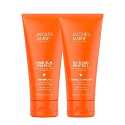Kit Jacques Janine Hair Sun Shampoo Sem Sal Condicionador Leave-In Antifrizz Filtro Solar 200ml