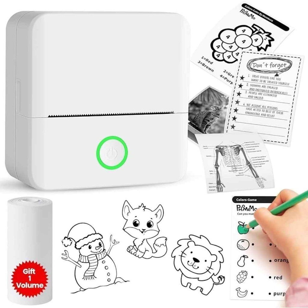 Mini Impressora Portátil Térmica Gatinho Bluetooth Sem Fio USB Para Etiquetas Fotos Desenhos