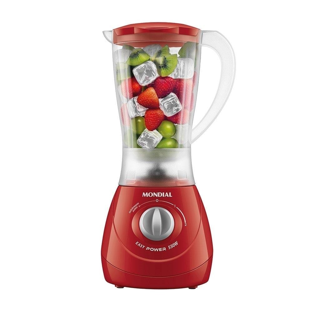 Liquidificador Mondial L-550, 550W, Copo Leitoso, Vermelho