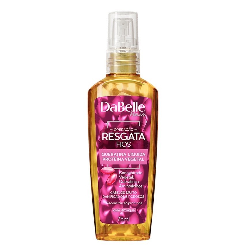 Queratina Spray Dabelle Resgata Fios Proteína Vegetal Reposição Massa Vegano 75ml