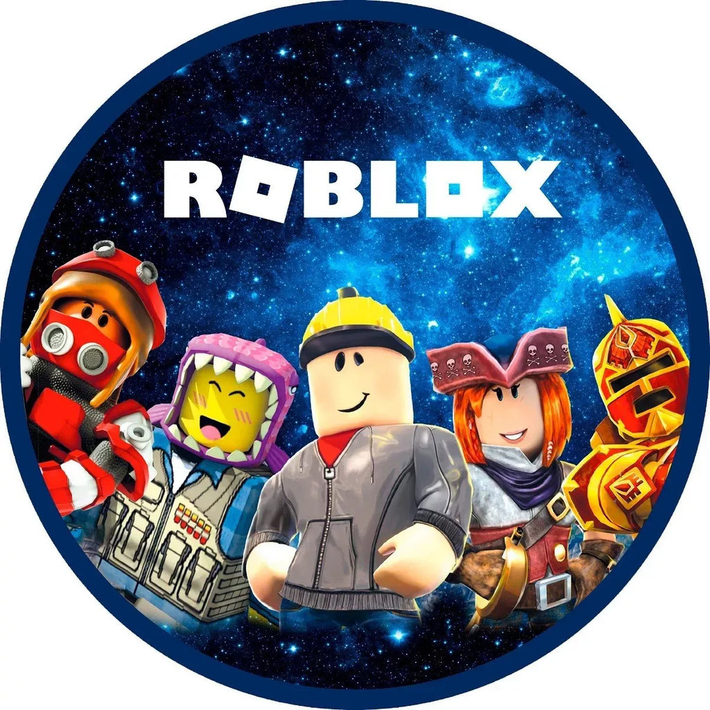 Painel Roblox Azul Festa Redondo Tecido Sublimado 1,50x1,50m em Oferta na Shopee