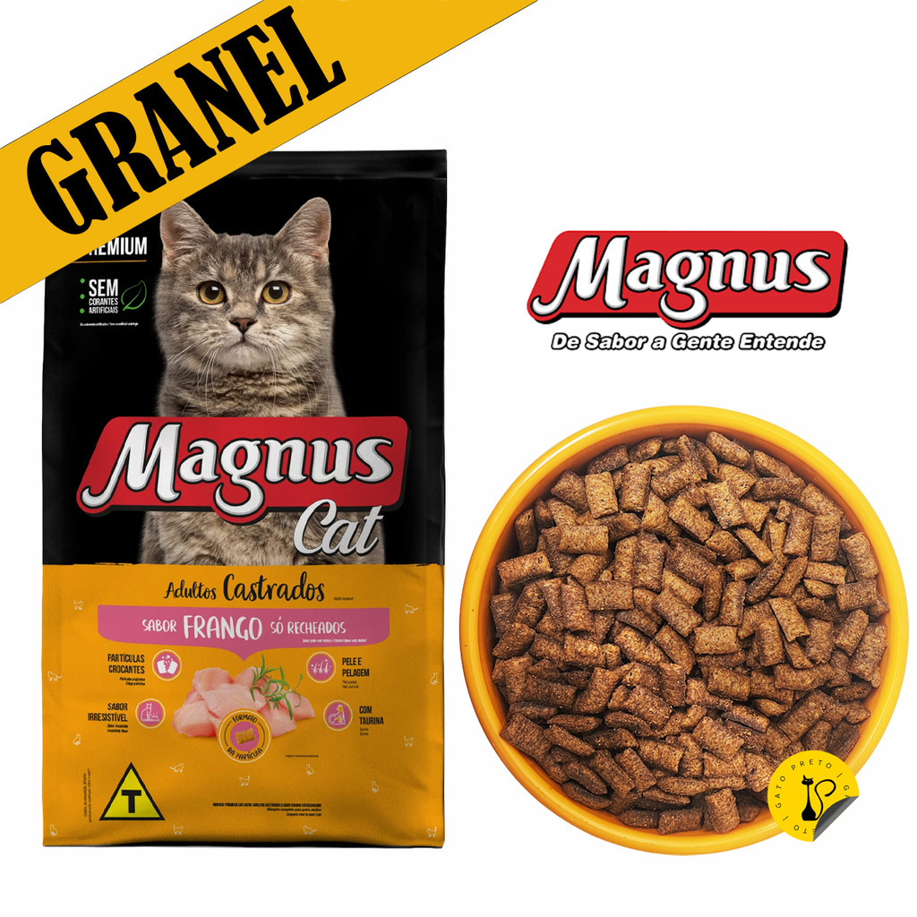 1Kg Ração A Granel Magnus Nuggets Cat Sem Corantes Para Gatos Adultos e Castrados Sabor Frango em Oferta na Shopee