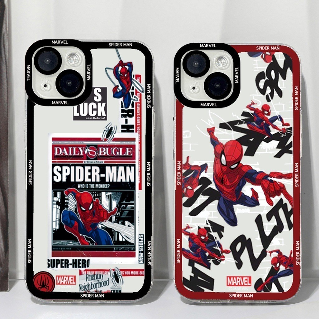 Capinha Capa tpu anti Impacto transparente Homem-Aranha para Iphone 15 12 13 14 11 16 pro max 14 plus 15 16 plus case em Oferta na Shopee