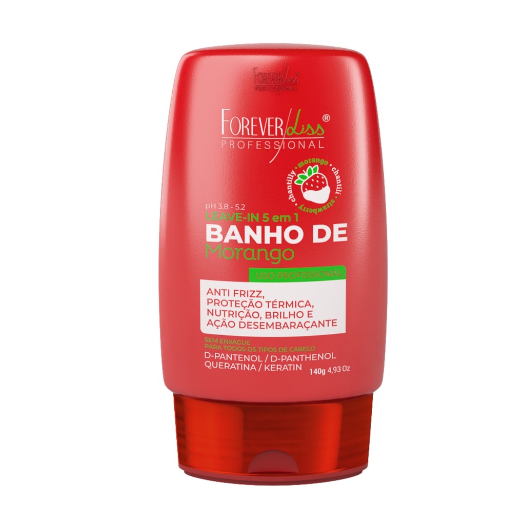 Leave-in 5 em 1 Banho De Verniz Morango Forever Liss 140g