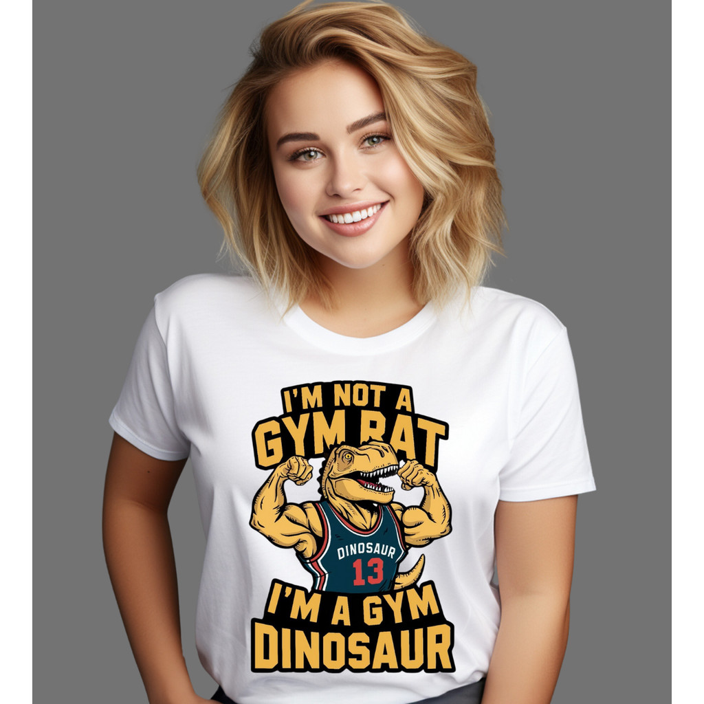 Camiseta Treino - Rato de academia não, Dinossauro de academia, musculação, academia