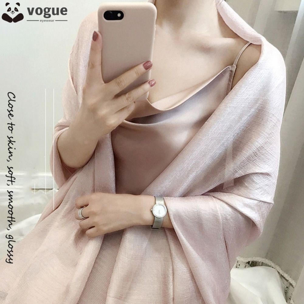 VOGUEEE Lenço Liso Feminino , Foulard De Linho Xale Protetor Solar 180x85cm Bandanas De Cor Pura Plus Size Hijab