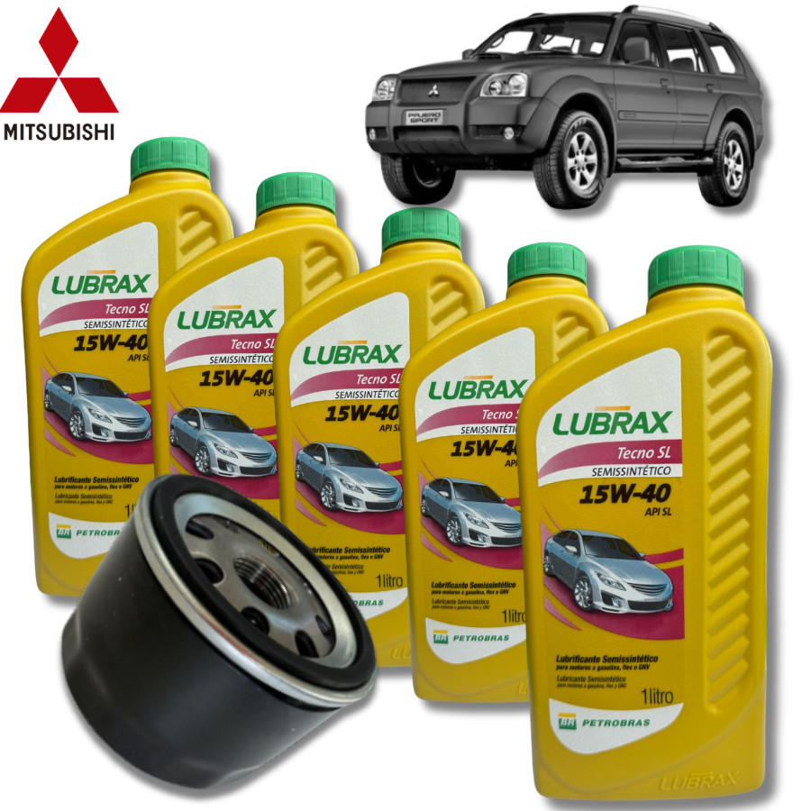 KIT TROCA DE ÓLEO 15W40 LUBRAX + FILTRO (PAJERO SPORT 3.5 FLEX)