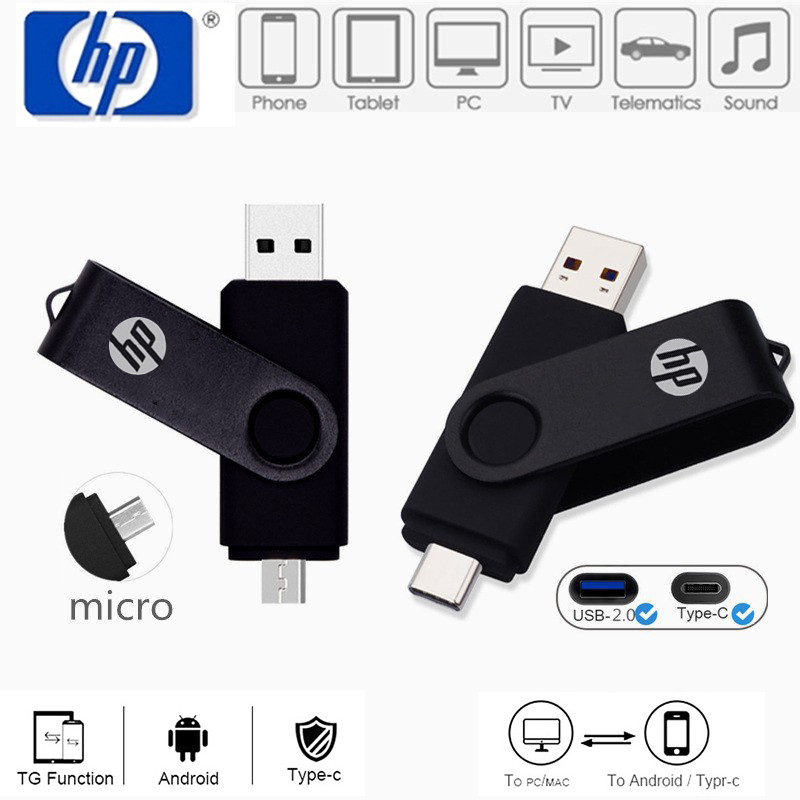Pen Drive OTG 64GB 128GB 256GB 2TB De Alta Velocidade Tipo-c/Micro USB 2.0 512GB 1TB PenDrive Armazenamento Flash 16GB 8