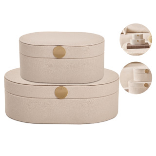 Conjunto 2 Caixas Decorativas Organizadoras Em MDF Porta Objetos Revestidos Em PU em Oferta na Shopee