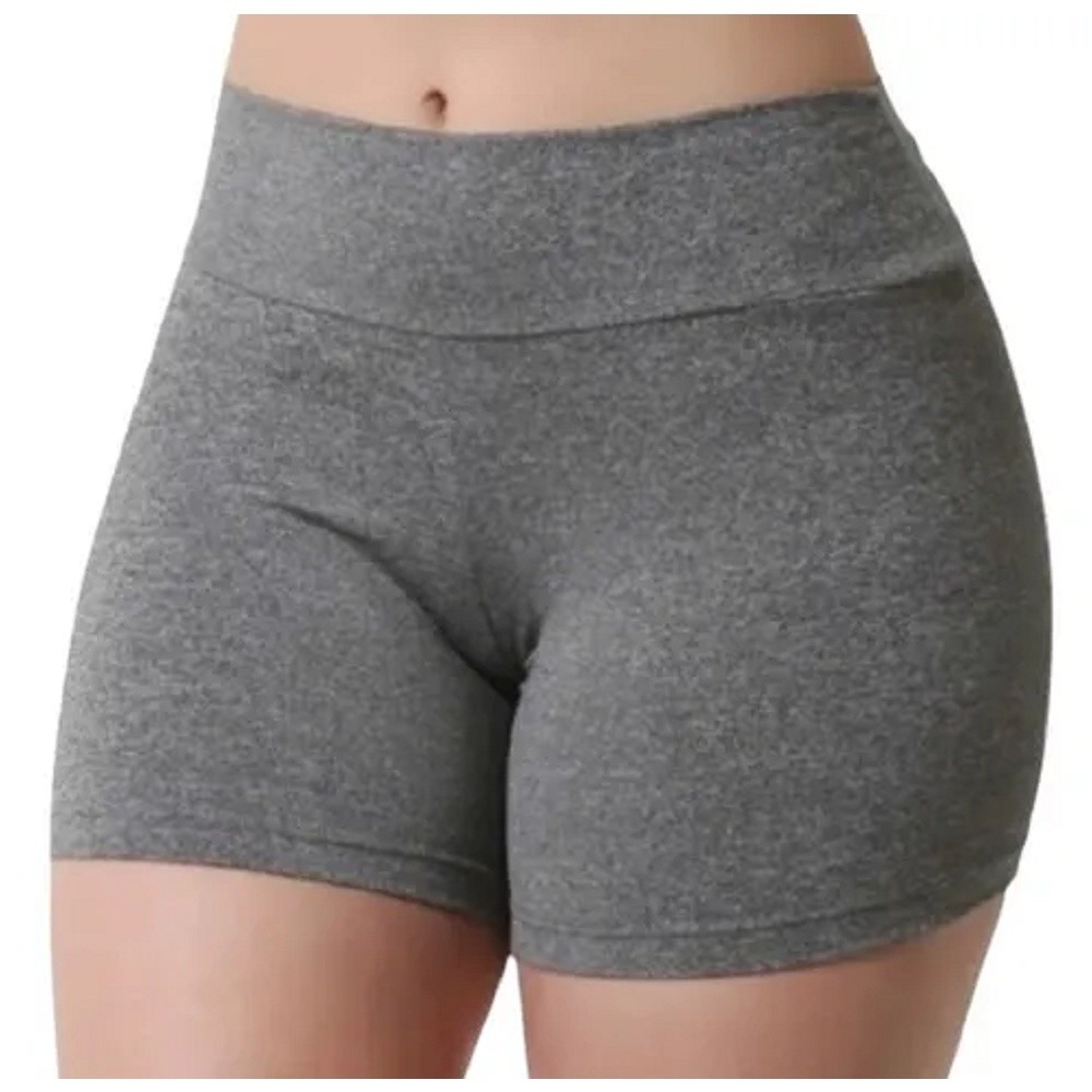 Short Legging Plus Size Feminino Meia Coxa Suplex Bermuda Cintura Alta Academia Zero Transparência