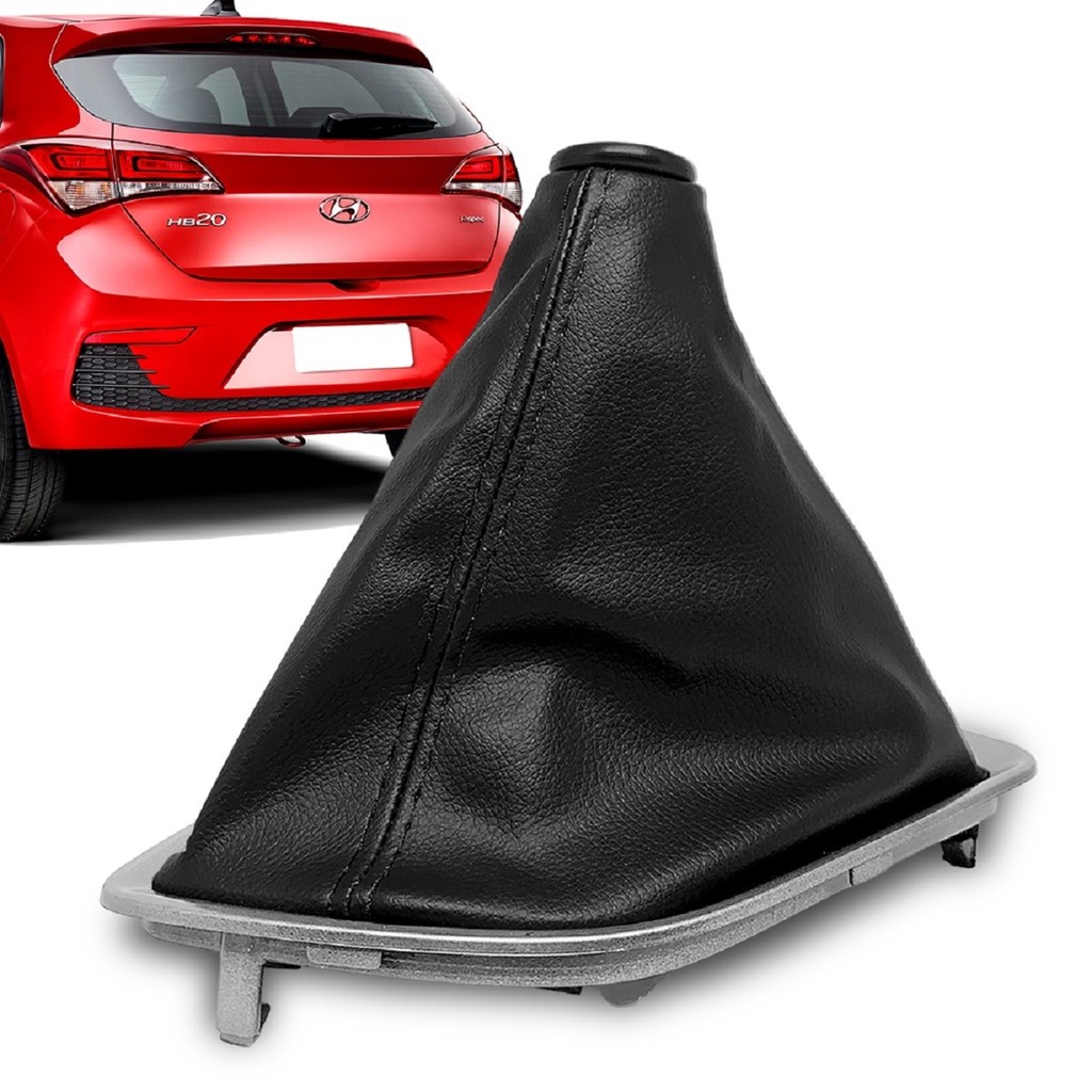 Coifa da Alavanca do Câmbio com a Base Cinza para Hyundai HB20 Motor 1.6 ano 2012 até 2019