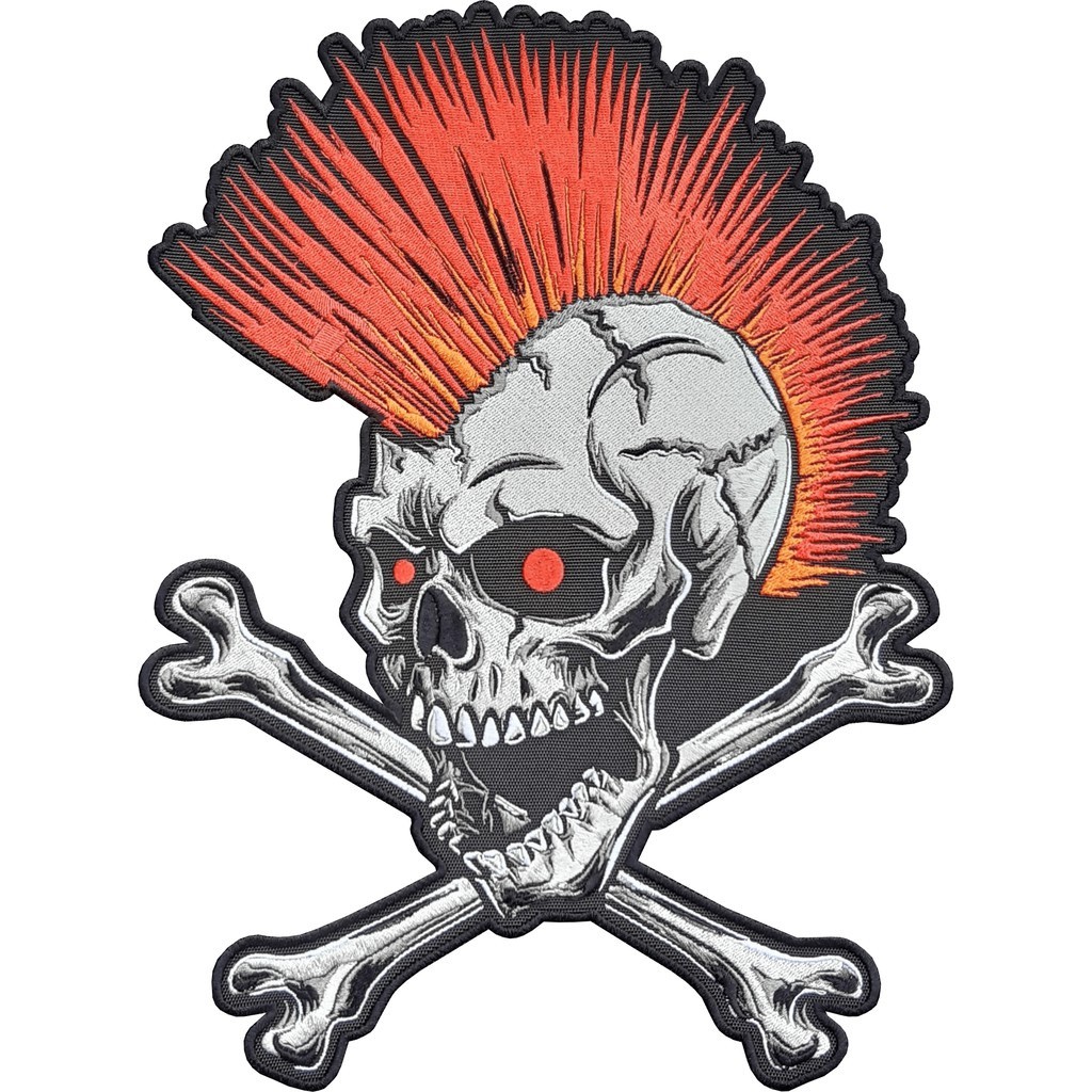 Patch Bordado Brasão Caveira Punk Moto Clube P/jaqueta  Cód - Cav28