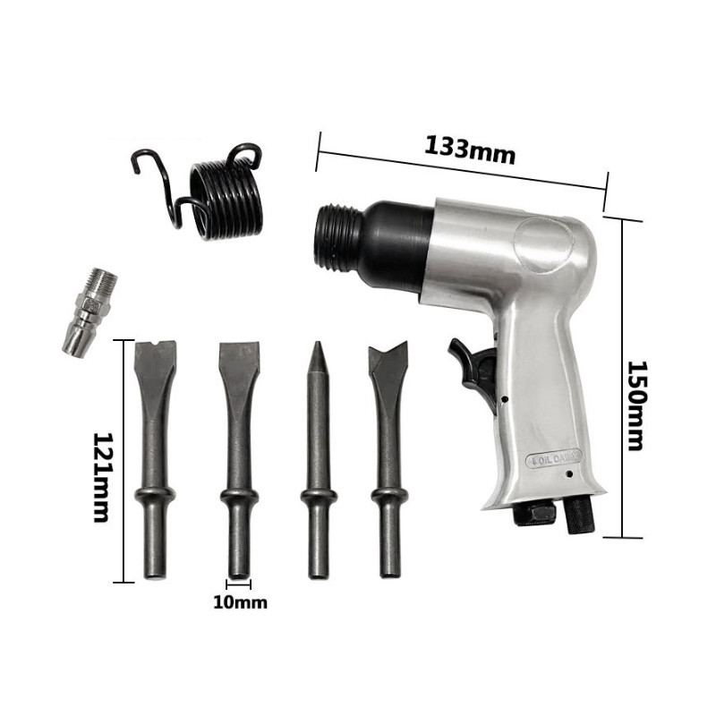 Martelete Pneumático Rebarbador 150mm Com 4 Ponteiras em Oferta na Shopee