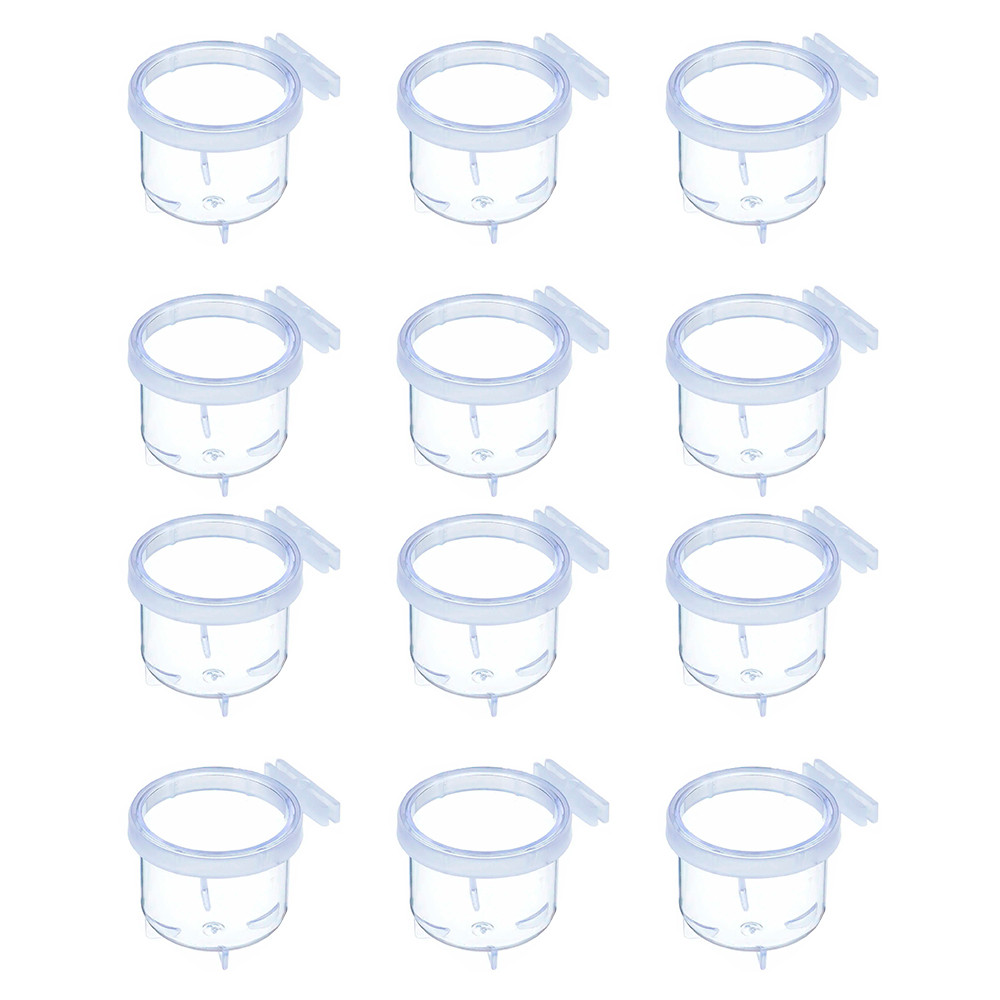 Kit 12 Porta Vitamina Cristal Comedouro Trinca Ferro Pixarro Passaros