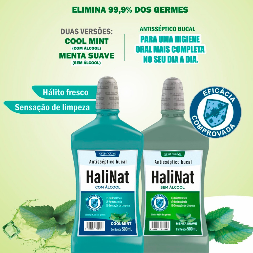 Detalhes do Kit 6 und Halinat Antisseptico Bucal Cool Mint 500 ml