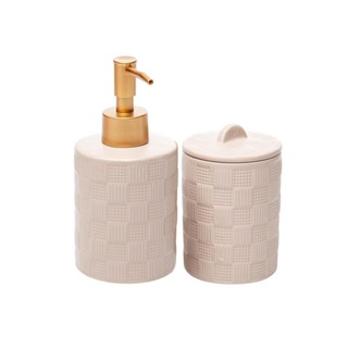 2 Peças para Banheiro Lyor Chess de Cerâmica Nude em Oferta na Shopee