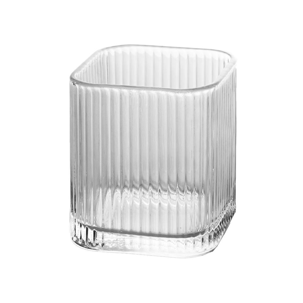 Porta Escova de Dente Lyor de Vidro Lines 8cm x 9,5cm - Home & Living