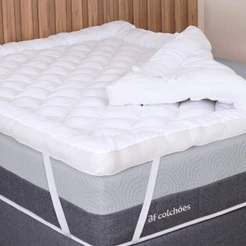 Pillow Top Casal 1000g Fibras Siliconadas Extra Macio 138x188cm BF Colchões