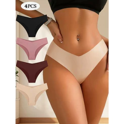 Kit 4 Calcinha Tanga Sem Costura Corte A Laser Confortável