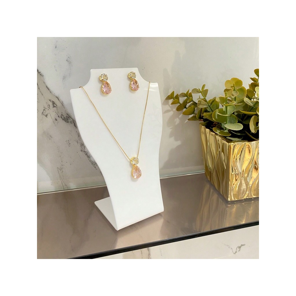 Expositor e Suporte de Joias Mostruario de Colares e Brincos e SemiJoias Branco