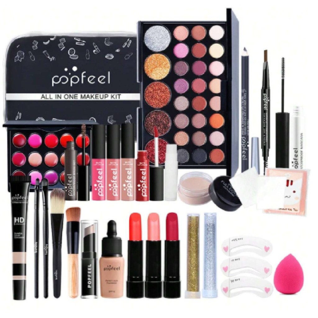 Kit Maquiagem Completo Necessaire e Paleta Ruby Rose 28
