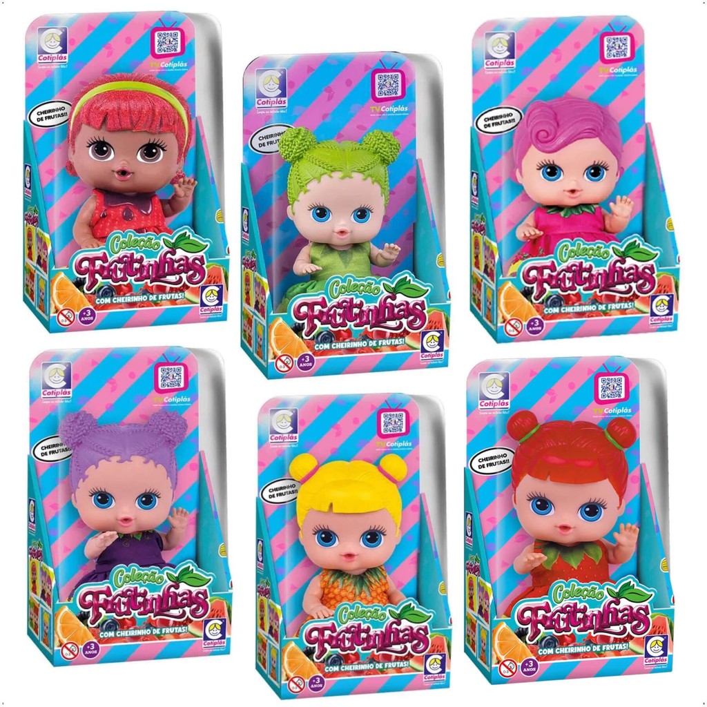 Kit 6x Bonecas Coleção Frutinhas 19cm Cotiplas em Oferta na Shopee