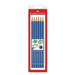 Kit 6 Lápis Preto Tradicional Grafite N°2 Faber-Castell