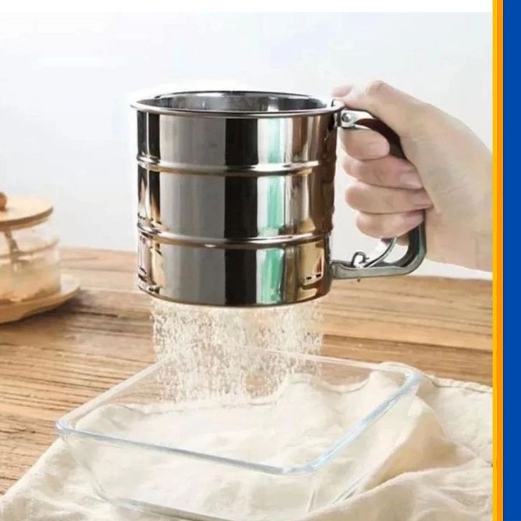 Polvilhador Tapioqueira Peneira de Farinha Inox com Gatilho