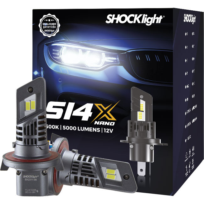 Lâmpada Led Shocklight S14x S14 X Nano H13 5000 Lumens 6500k em Oferta na Shopee