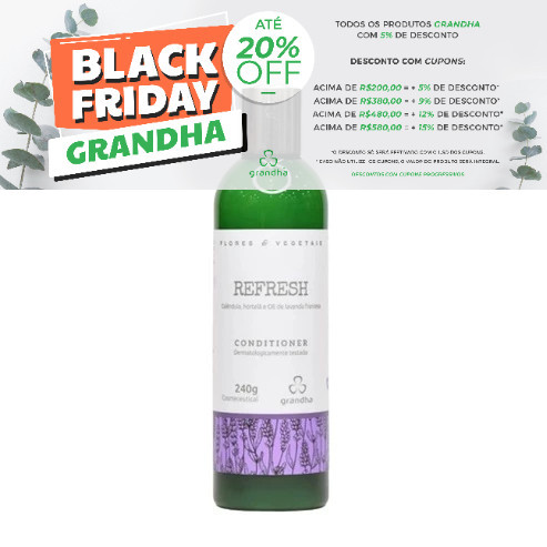 Condicionador Refresh Grandra para Cabelos Frágeis e Oleosos 240g  couro cabeludo debilitado em Oferta na Shopee