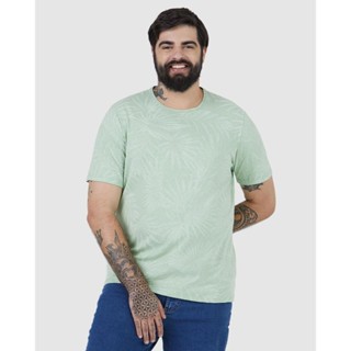 Camiseta Masculina Plus Size Estampa Folhagem Em Malha Linho em Oferta na Shopee