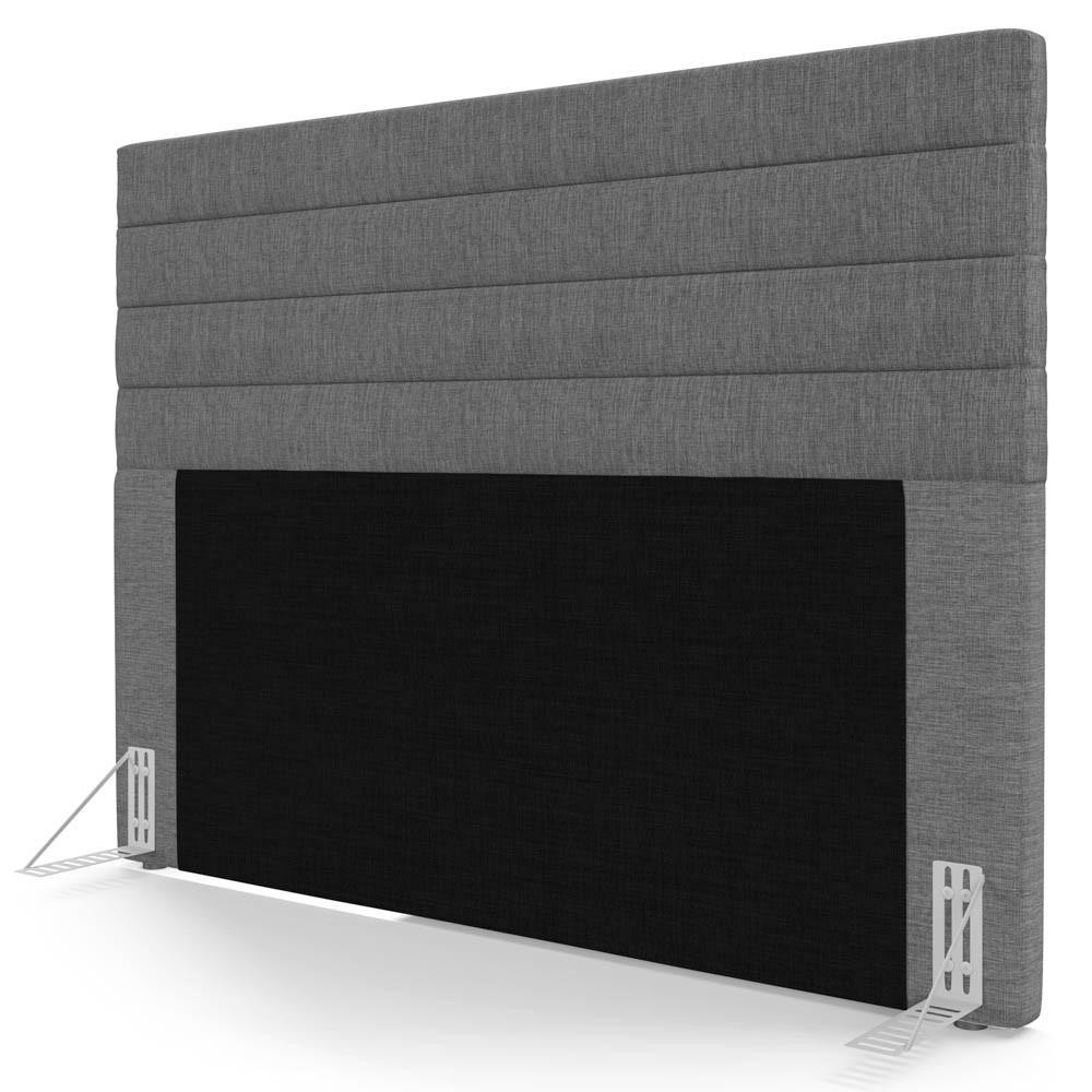 Cabeceira Cama Box Casal 140cm Rubi W01 Linho Cinza Escuro - Mpozenato em Oferta na Shopee