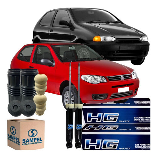 Par Amortecedor + Batente Coifa Fiat Palio 1.0 1996 2011