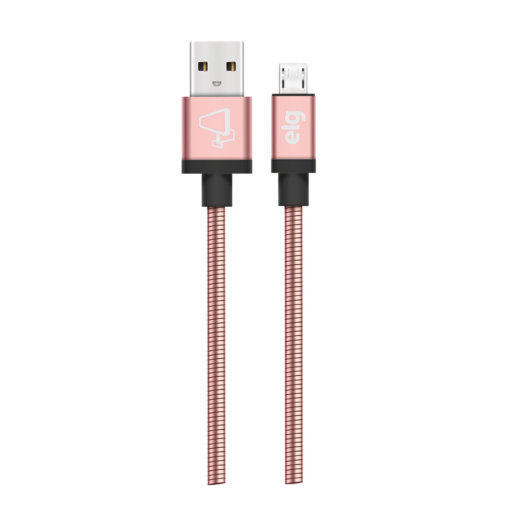 Cabo Micro USB, Sincronização e Recarga 12W 2.4A, Aço Inox, 1 metro, Rose Gold, INX510RG, ELG em Oferta na Shopee