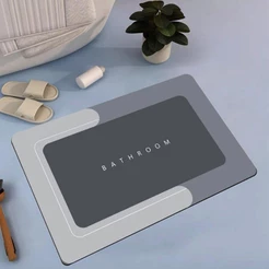 Tapete Mágico para Banheiro Ultra Absorvente Antiderrapante Secagem Rápida Retangular ou Oval Várias Cores