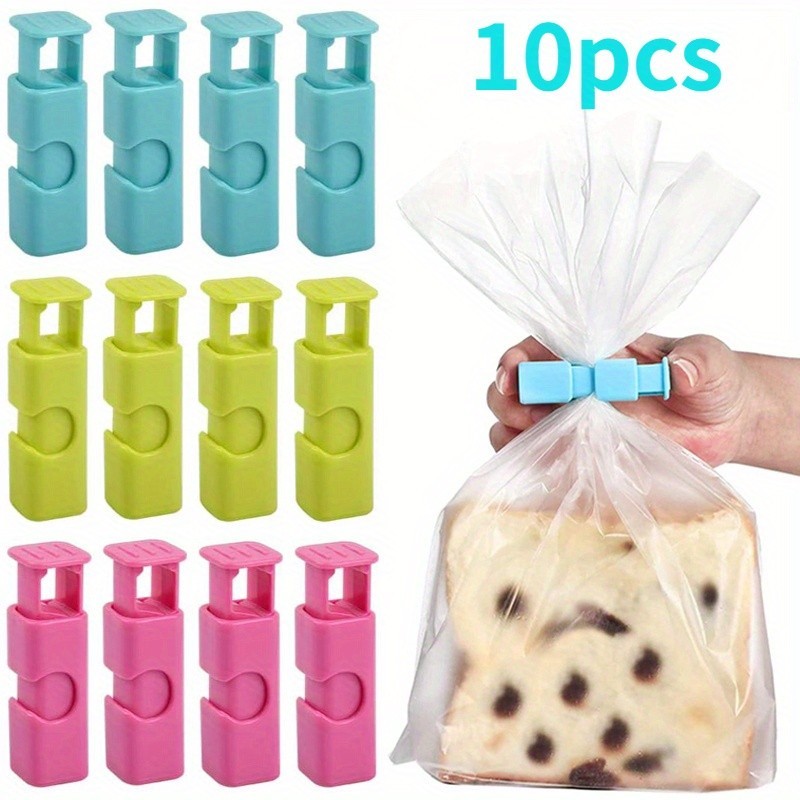 10pcs Clipes De Saco Selador De Alimentos , Ferramentas Reutilizáveis Para Armazenamento Frescos Plástico Lanches Pão Home Cozinha