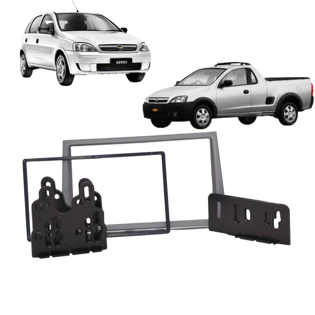 Moldura 2 Din Painel DVD MP5 Corsa Montana Meriva Vectra 2005 Até 2009