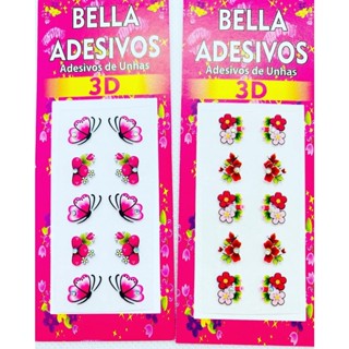 100 Adesivos de unha 3d películas 3d artesanal Bella Adesivos em Oferta na Shopee