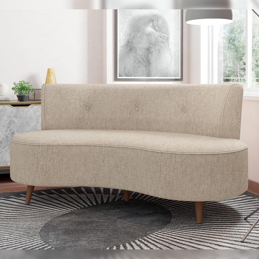 Sofá Chaise Living 2 Lugares 135cm para Sala Istambul K01 Linho Bege - Lyam Decor em Oferta na Shopee