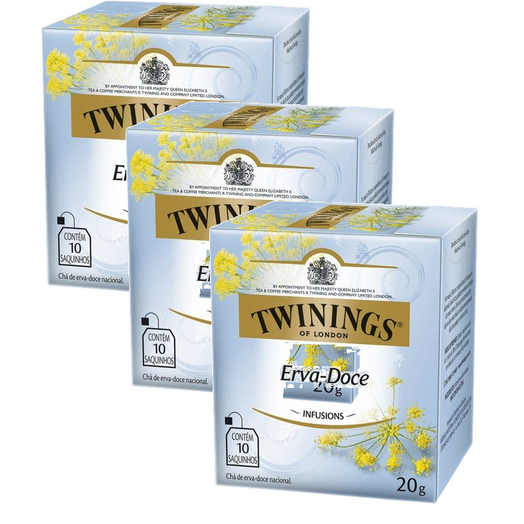 kit 3 TWININGS OF LONDON SABOR ERVA DOCE 20G - 10 SAQUINHOS