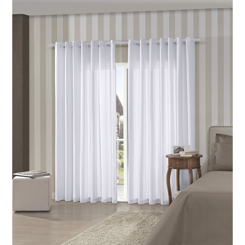 Cortina Rústica Pantex 260x170m Branco - Bella Janela