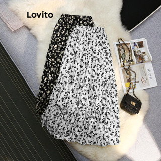 Lovito Saias Elegantes De Tecido Plissado Floral Ditsy Para Mulheres LNL45121