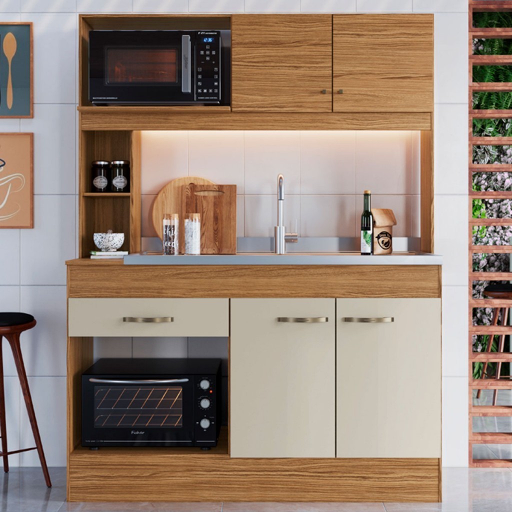 Cozinha Compacta Zeta 4 Portas 1 Gaveta - Home & Living