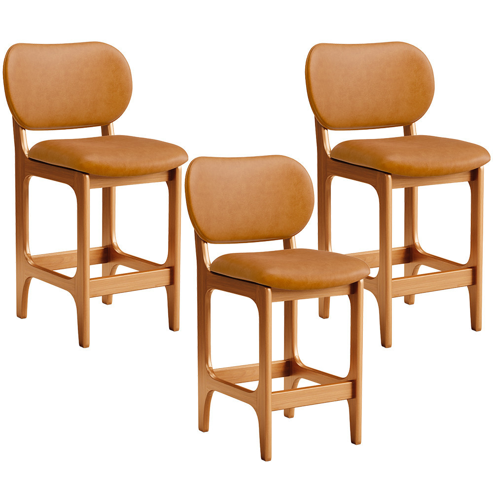 Kit 03 Banquetas Baixa Bar Cozinha E Sala De Jantar Fixa Betta L02 Imbuia Couríssimo Whisky - Lyam Decor em Oferta na Shopee