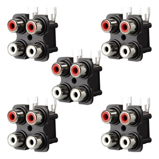 Kit 5 Tomada Conector Rca 2x2 Av4-8,4-7 Painel Vermelho E Branco em Oferta na Shopee