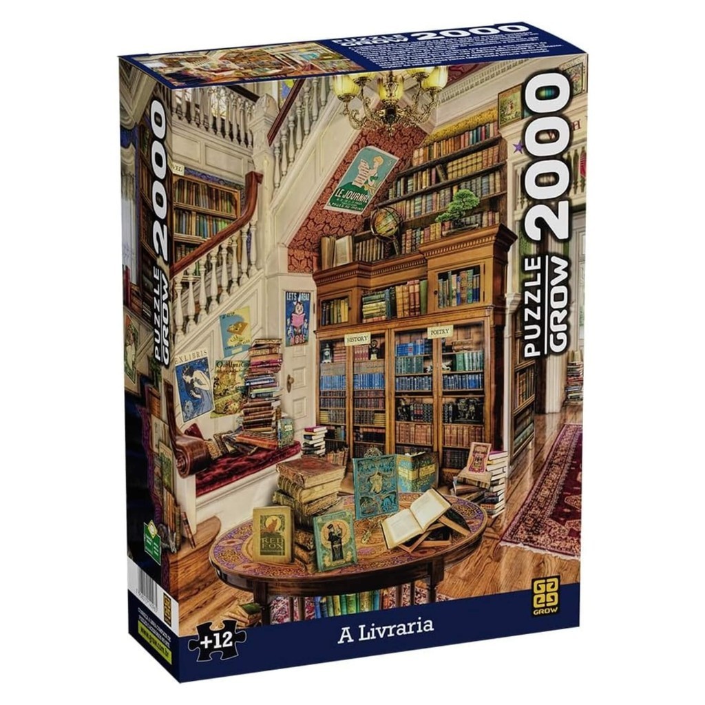 Brinquedo Infantil Quebra-Cabeça Puzzle A Livraria 2000 Peças Grow - 04096