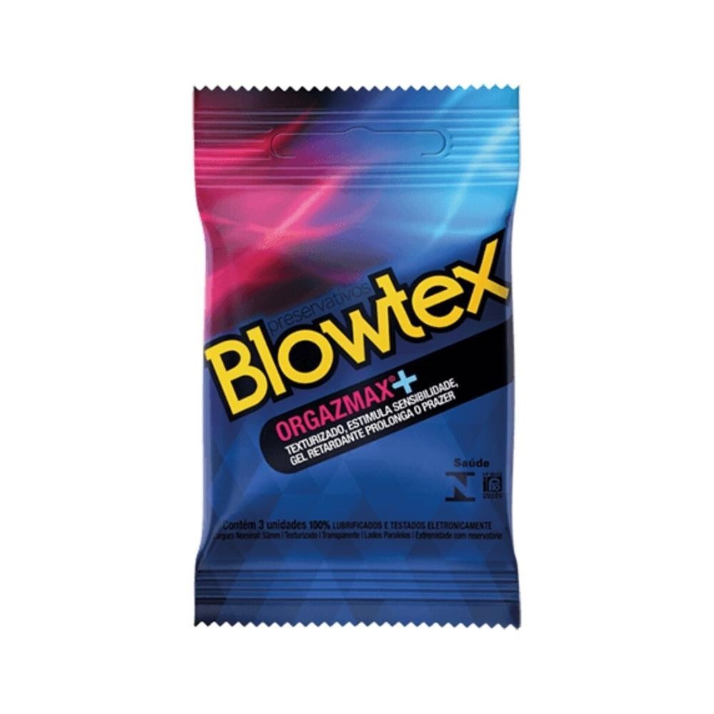 Preservativo Blowtex Orgazmax+ Texturizado Efeito Retardante 3 Unidades - Health