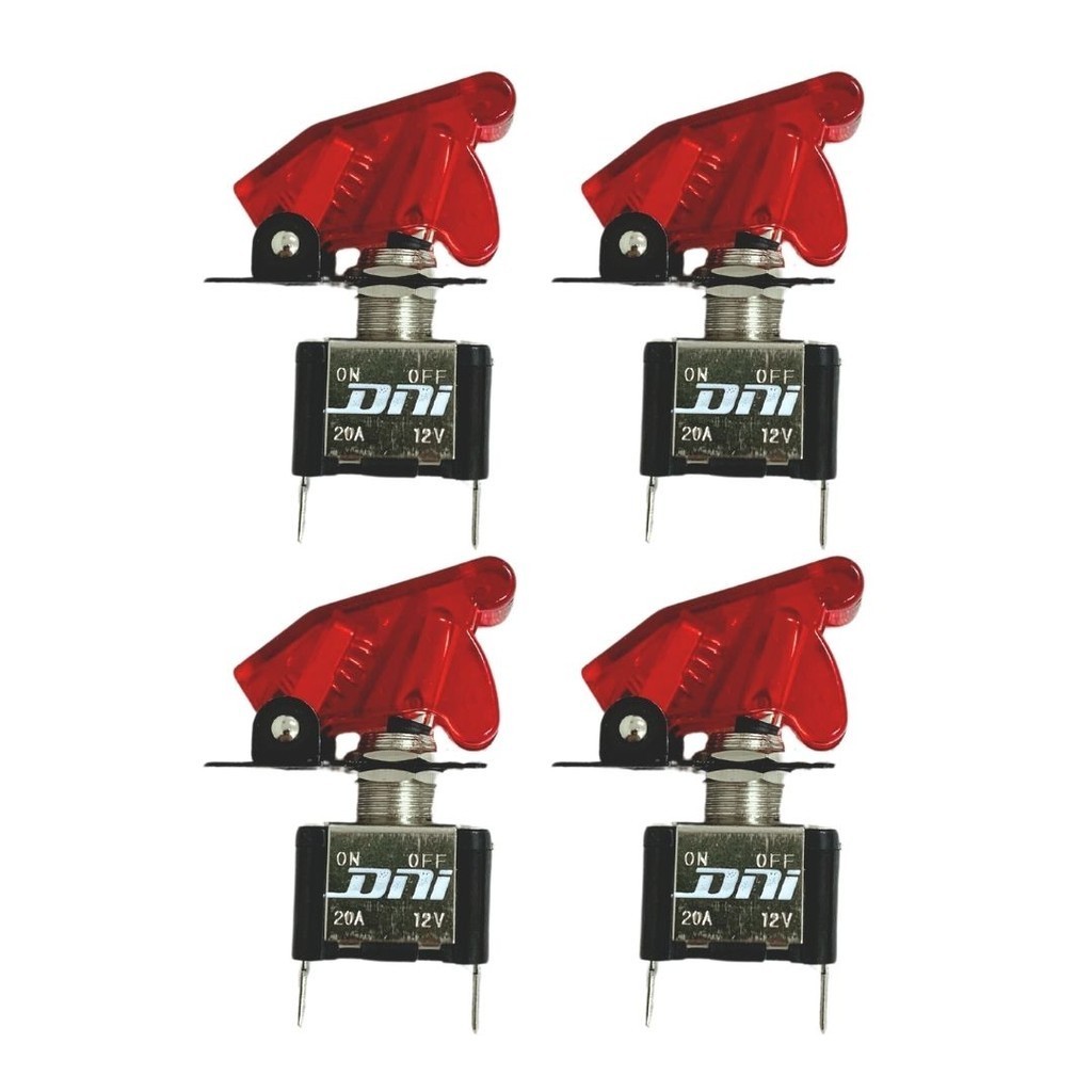 Kit 4 Chave Tic Tac Tipo Led Vemelho Chave Botão Liga Desliga 2 Posição 12v LED