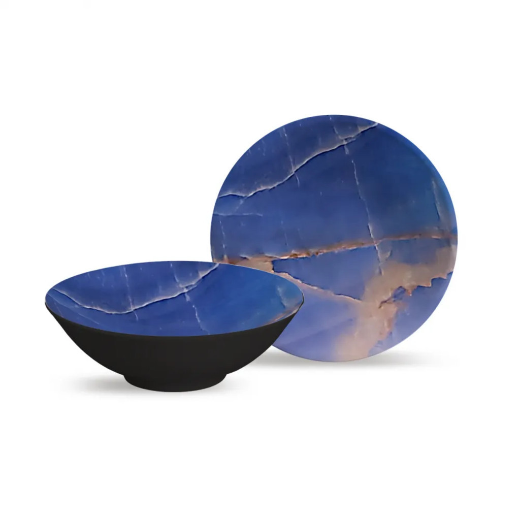 Bowl Tigela Cumbuca De Cerâmica Lápis Lazúli 300ml Caldo Sopa Alleanza em Oferta na Shopee