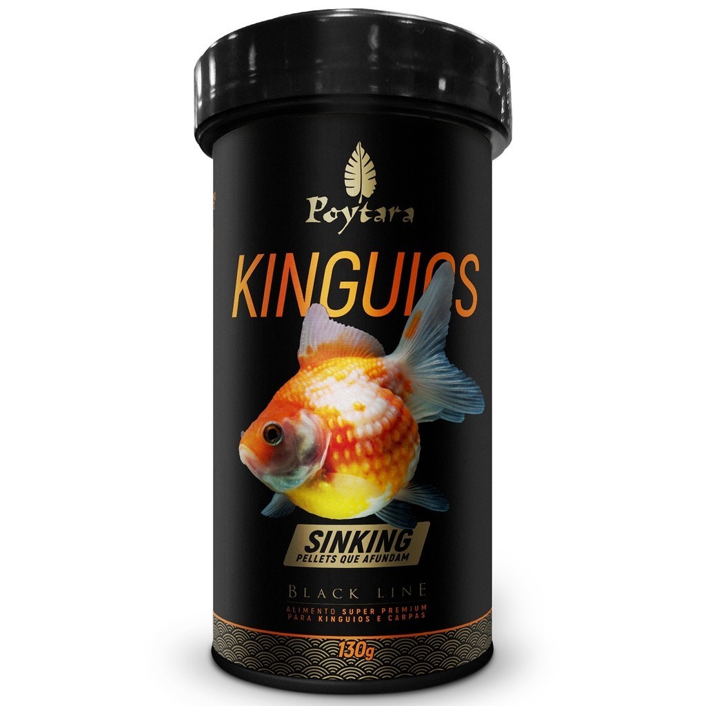 Ração Para Peixes Alimento Poytara kinguio black line sinking 130g
